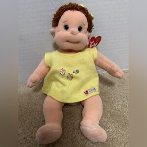 TY Beanie Kid Curly 10 Inch Stuffed Doll Girl Toy Birthday March 2 1997 Bean Pod